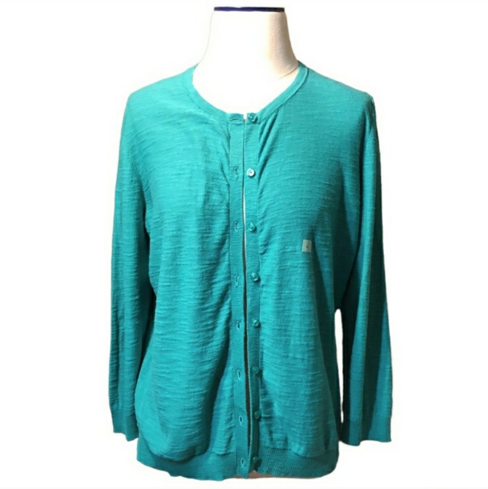LOFT Green Lightweight Cardigan Size Large.NWT!